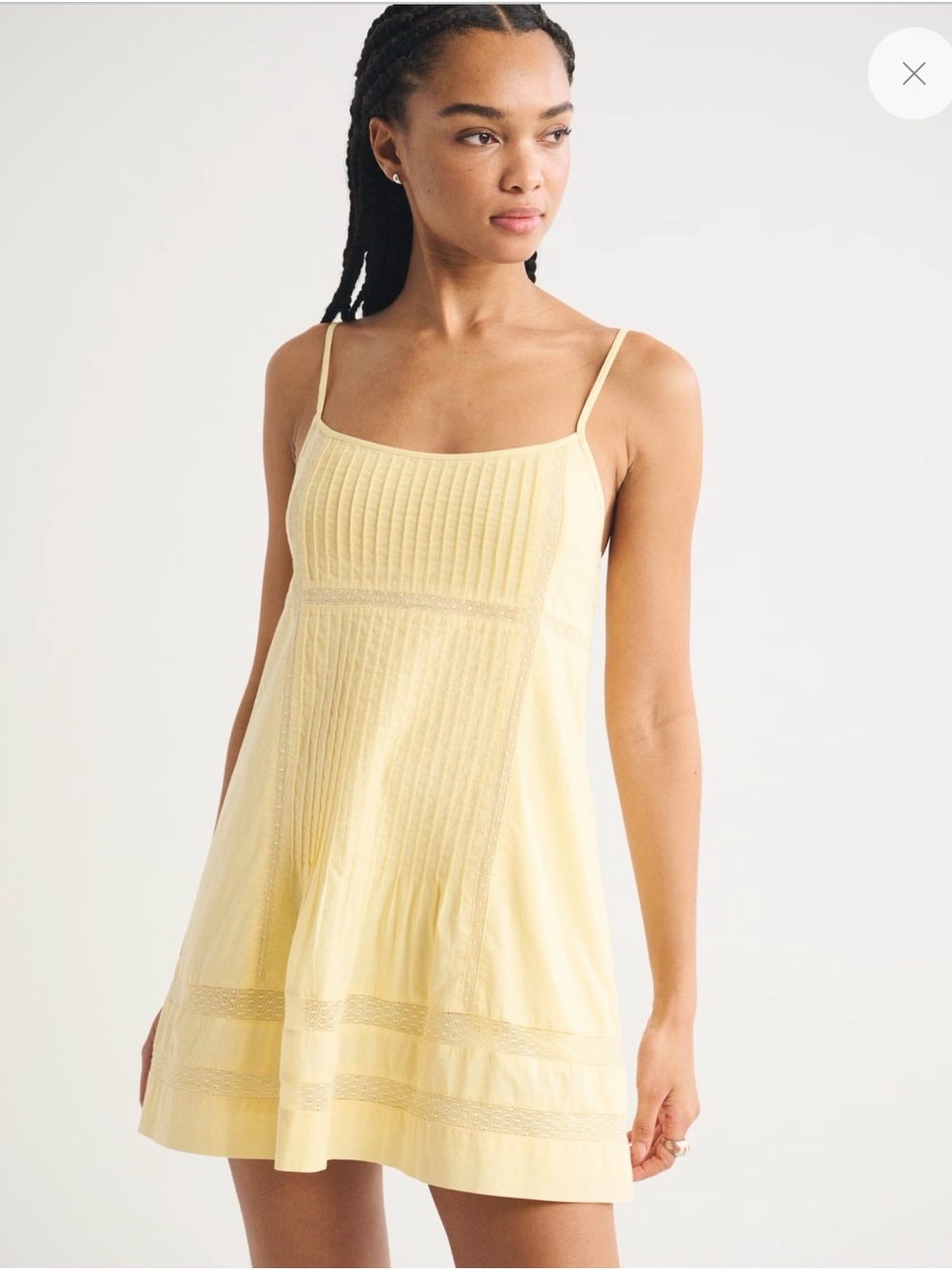 Abercrombie & Fitch Yellow Scoopneck Flowy Mini Dress